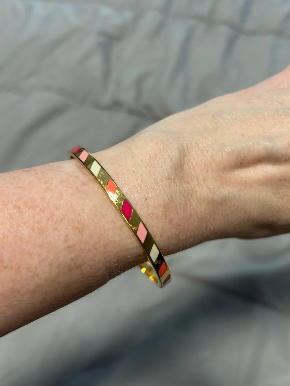 Kate Spade New York Three Cheers Gold & Enamel Bangle Bracelet - Picture 7 of 7